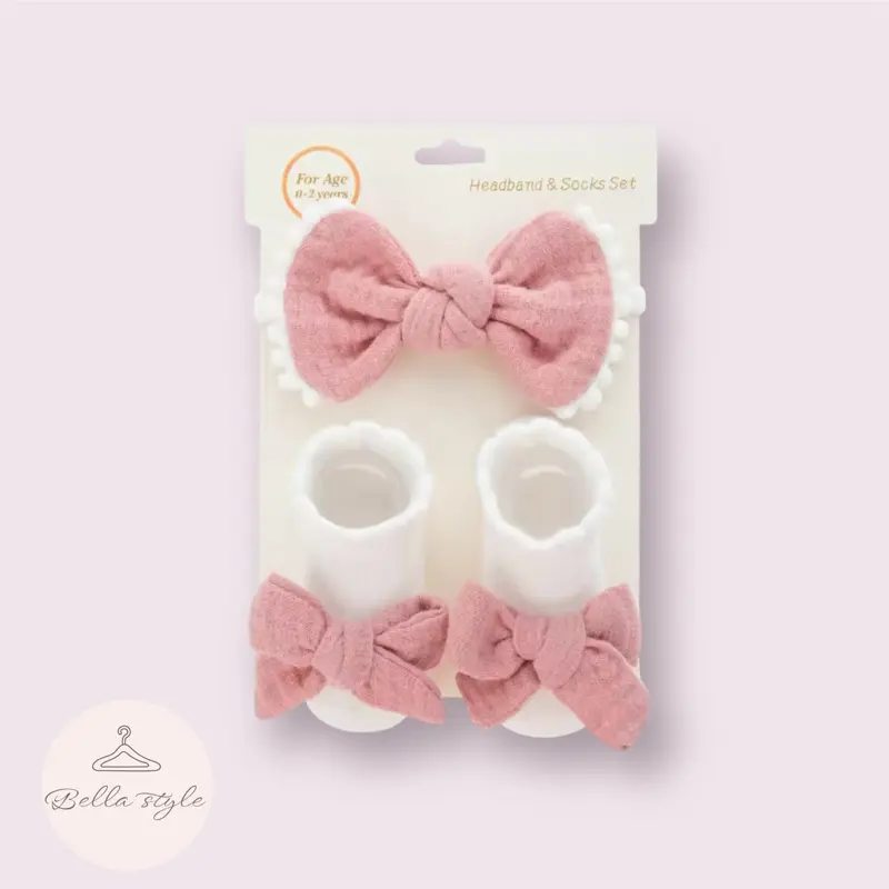 Baby Bow Headband & Socks - Perfect for Baby Girls