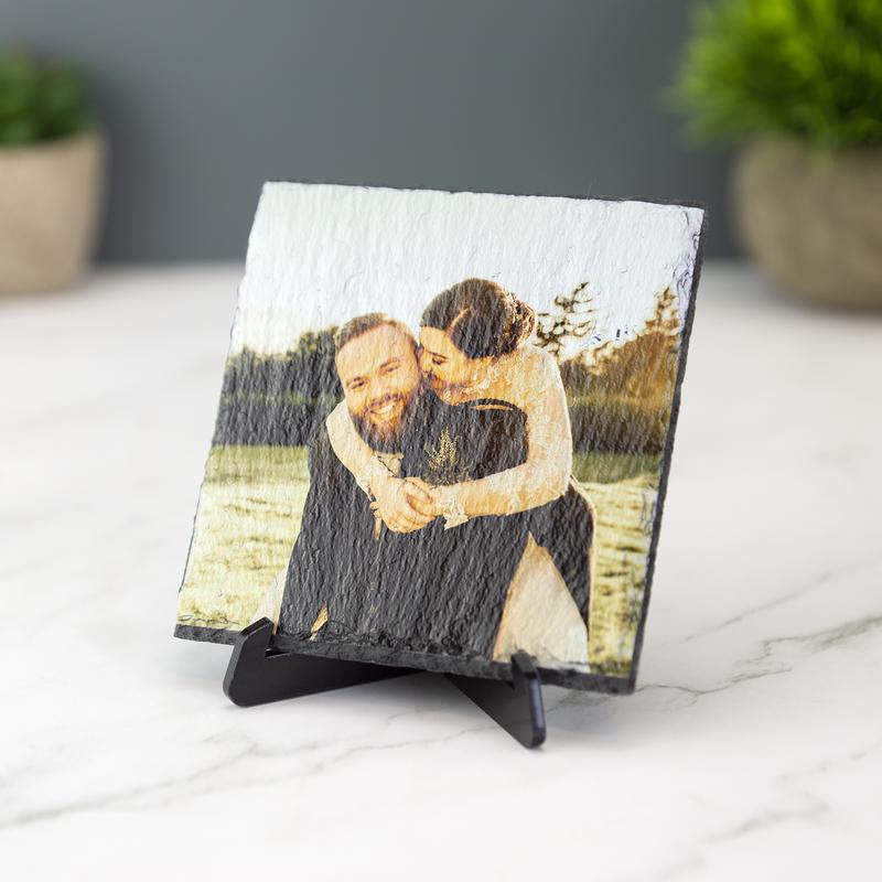 Personalised Photo Slate Printed Plaque With Custom Image & Stand 3
