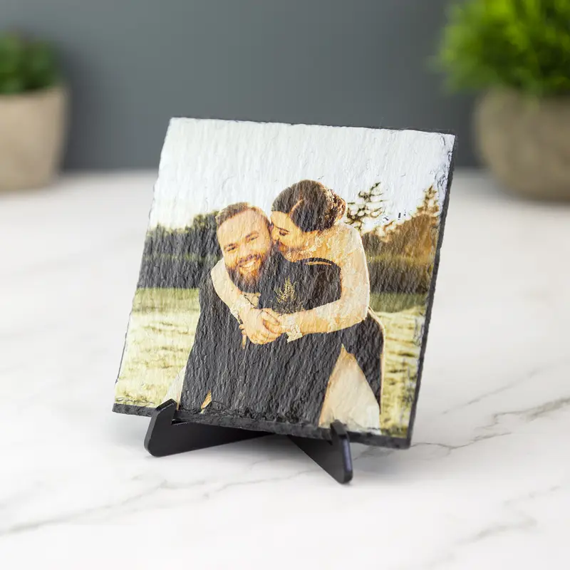 Personalised Photo Slate Printed Plaque With Custom Image & Stand 2