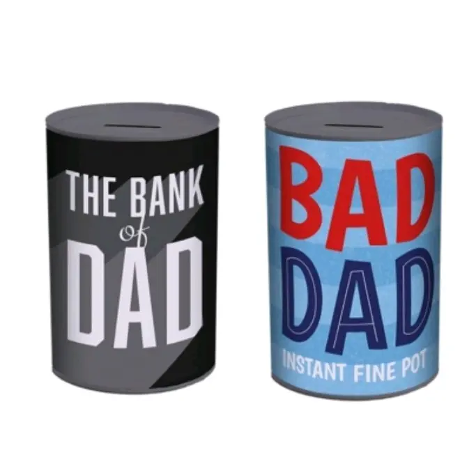 Best Dad Money Tin - Assorted Designs - Perfect for Piggy Banks - Decor