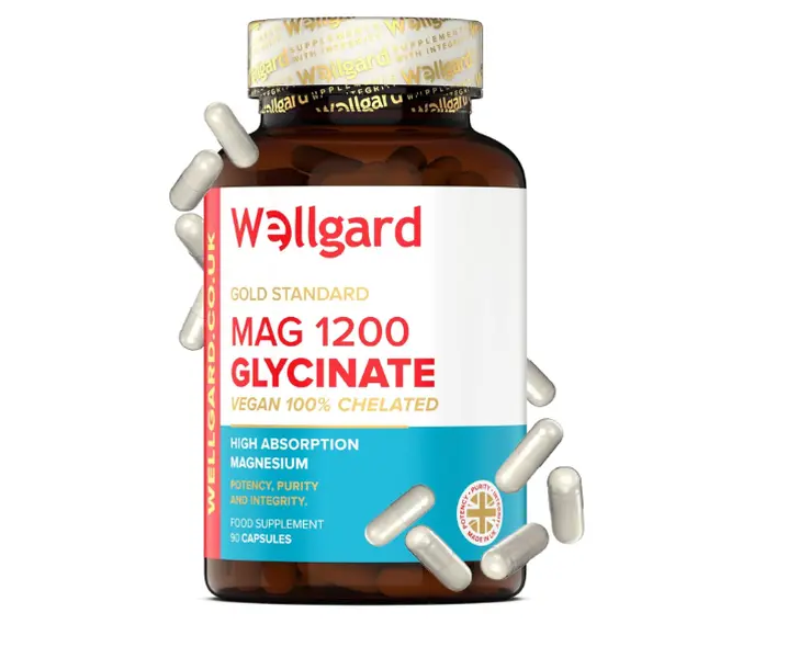 Pure Magnesium Glycinate - Not Mixed with Citrate or Malate, High-Strength Magnesium Supplement, Mag 1200, Made in UK guanfacine  natural  supplement