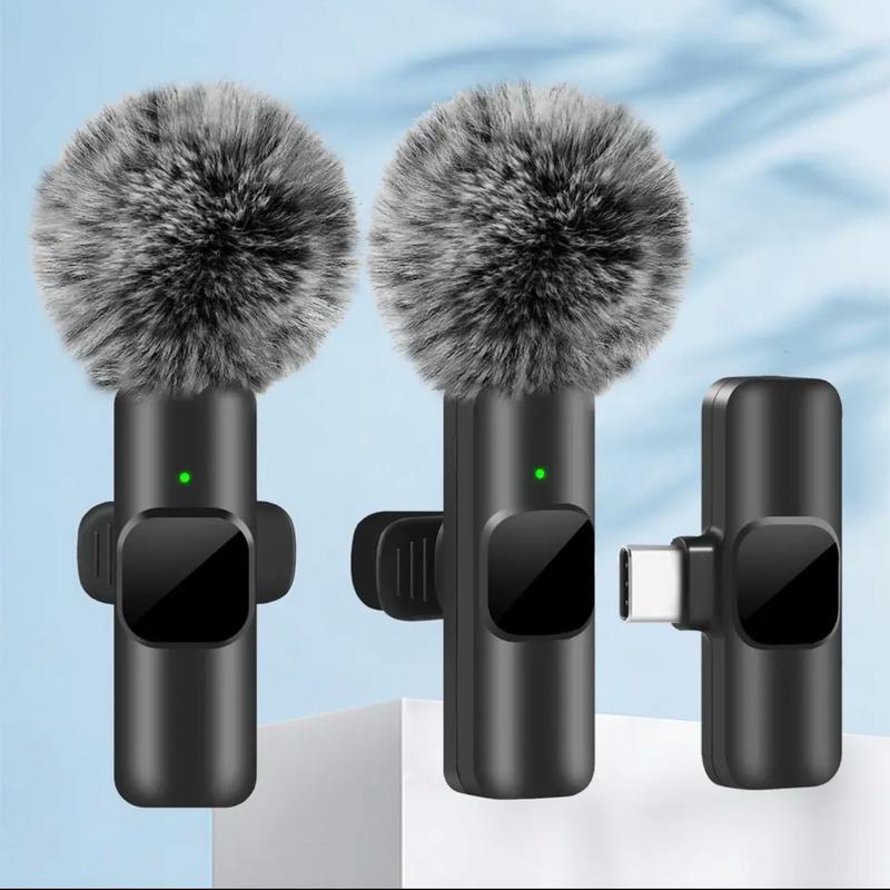 NEW Wireless Lavalier Microphone Audio Video Recording Mini Mic For iPhone and  Android Type C Laptop Live Gaming Mobile Phone Microphone Smartphone 1