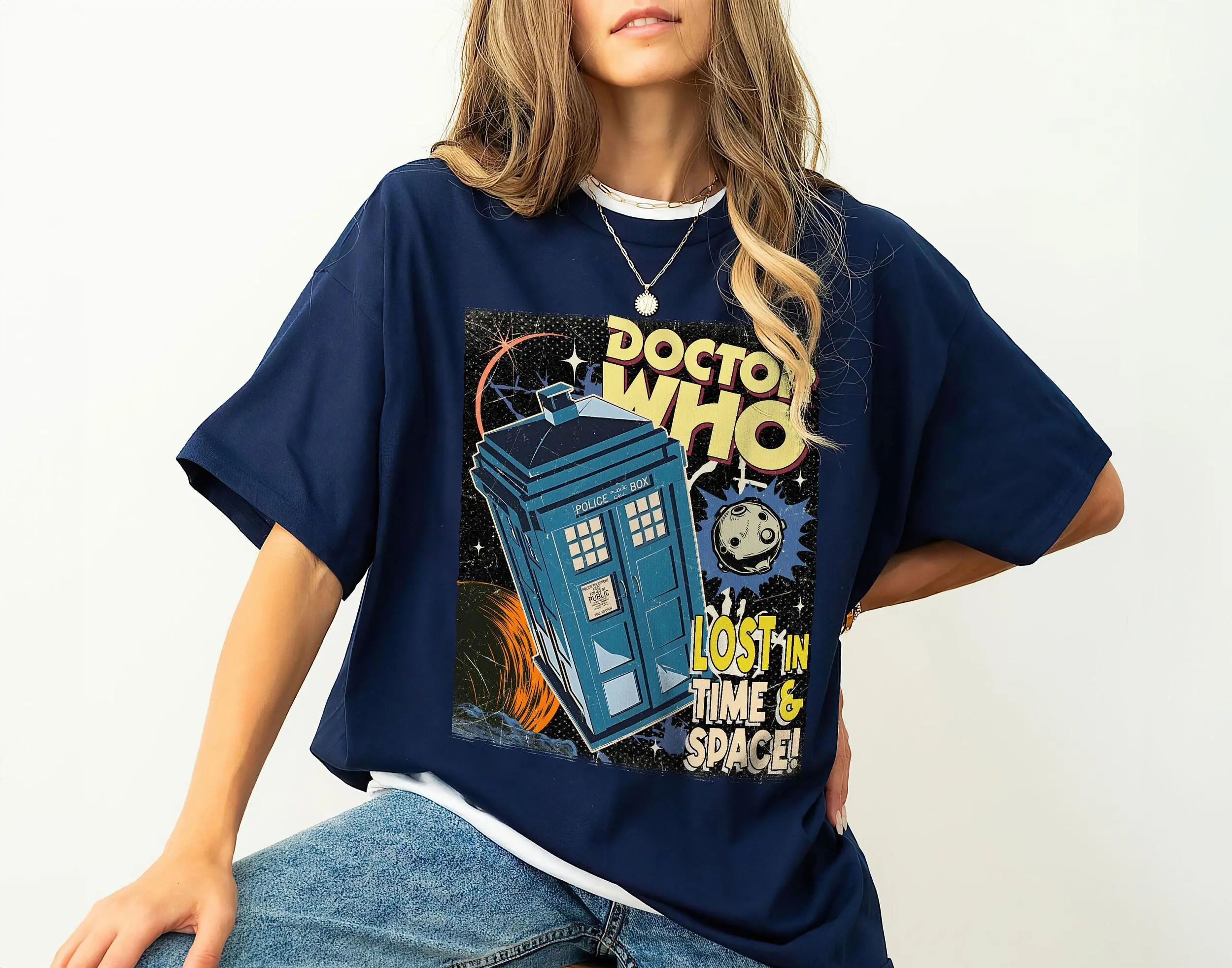 Vintage Doctor Who Lost in Time and Space Shirt, Police Box Shirts, Dr Who Fan Gift, Movie Series Shirt