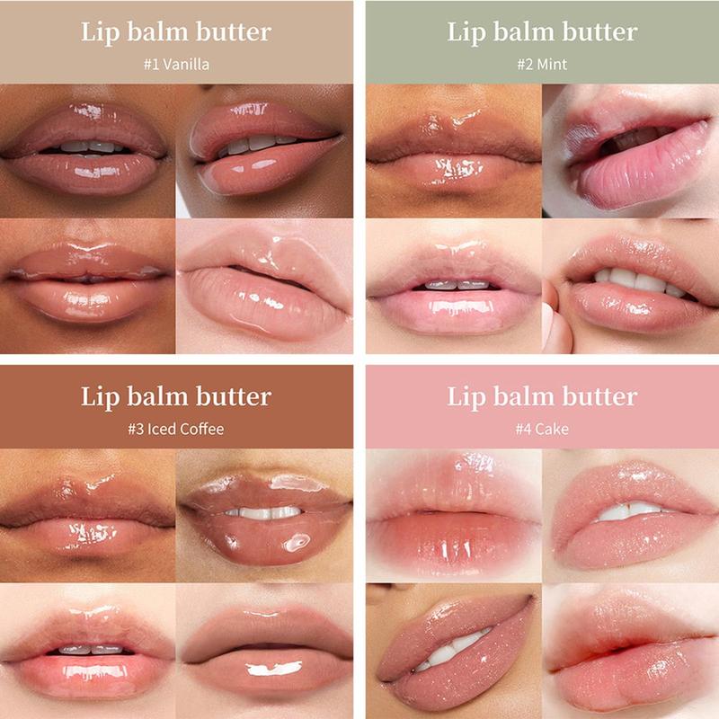 Summer Special Lip Balm,Moisturizing Natural Lip Balm,Ultra-Hydrating,Nourishing Lip Care with Natural Ingredients,Shea Butter & Olive Butter,Soothes & Softens Dry Lips (4PCS) Comfort Skincare jelly pop leopard  lipgloss 3