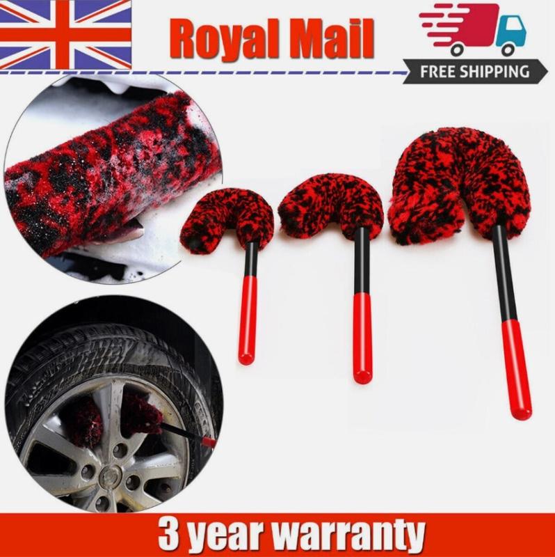 Product Introduction of New store opening, special offers  3X Set Wheel Woolies Luxury Super Plush Soft Alloy Wheel Cleaning Brush Kit UK 30