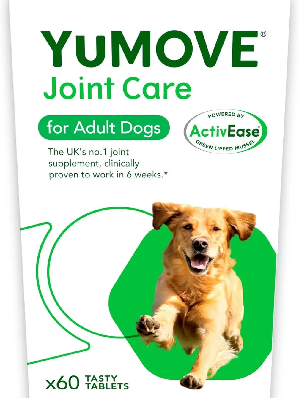 Lintbells | YuMOVE Dog | Essential Hip and Joint Supplement for Stiff Dogs | 60 Tablets