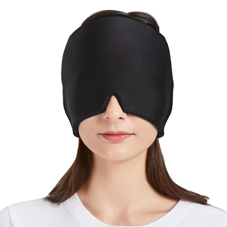 Migraine Relief Cap, Reusable Cold Hot Therapy Migraine and Headache Relief Cap, Single-Sided Gel Ice Hot Head Wrap for Chronic Migraine, Tension Headache, Sinus Stress, Puffy Eyes Pack White 1