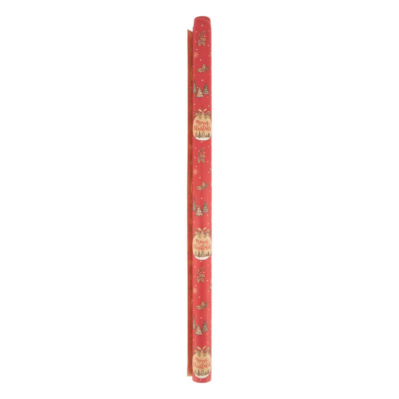 Christmas Wrapping Paper Gift Wrap Natural Kraft Paper Ribbed Eco Wrap Red Brown Bulk Pack 12M Festive 4 Pack 5