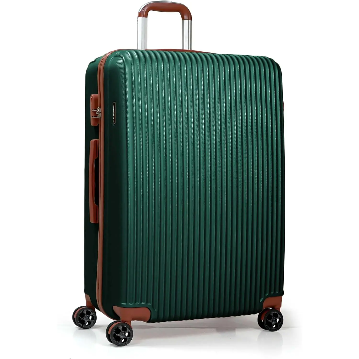 Large Luggage| Durable Suitcases| Lightweight & Secure with Combination Lock| Smooth 4 Dual Spinner Wheels| Ideal Travel Bag & Luggage Sets (Dark Green, Large 28'')