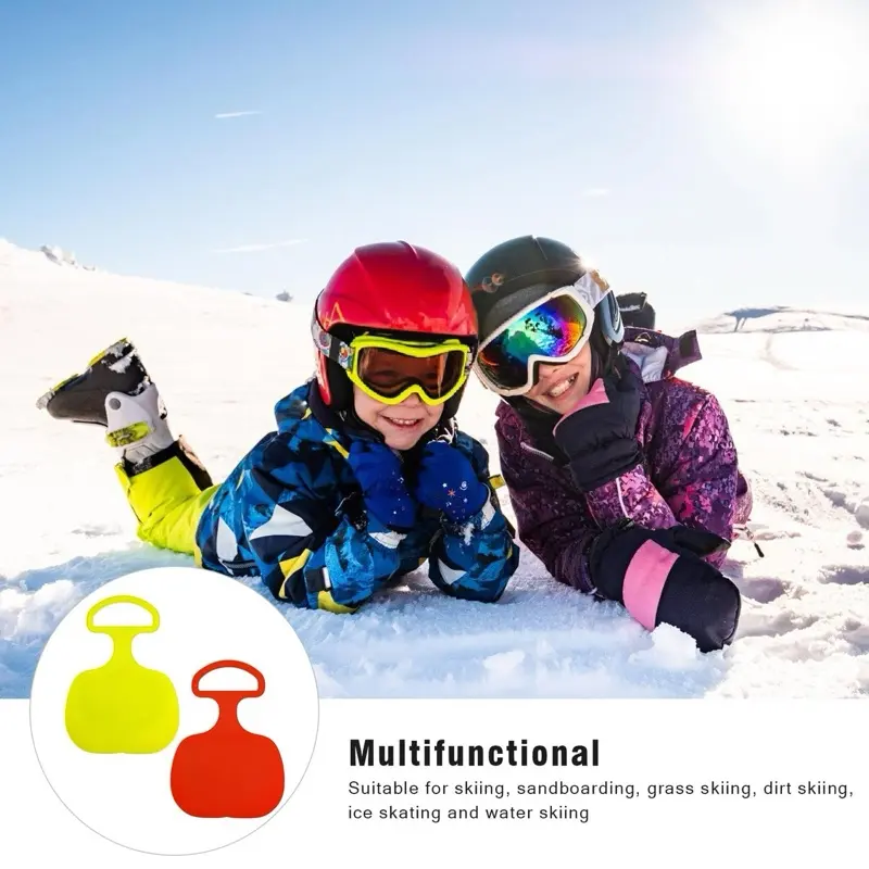 2 Pcs Snow Sled Board, Snow Sled Board with Handle Kids Heavy Duty 3