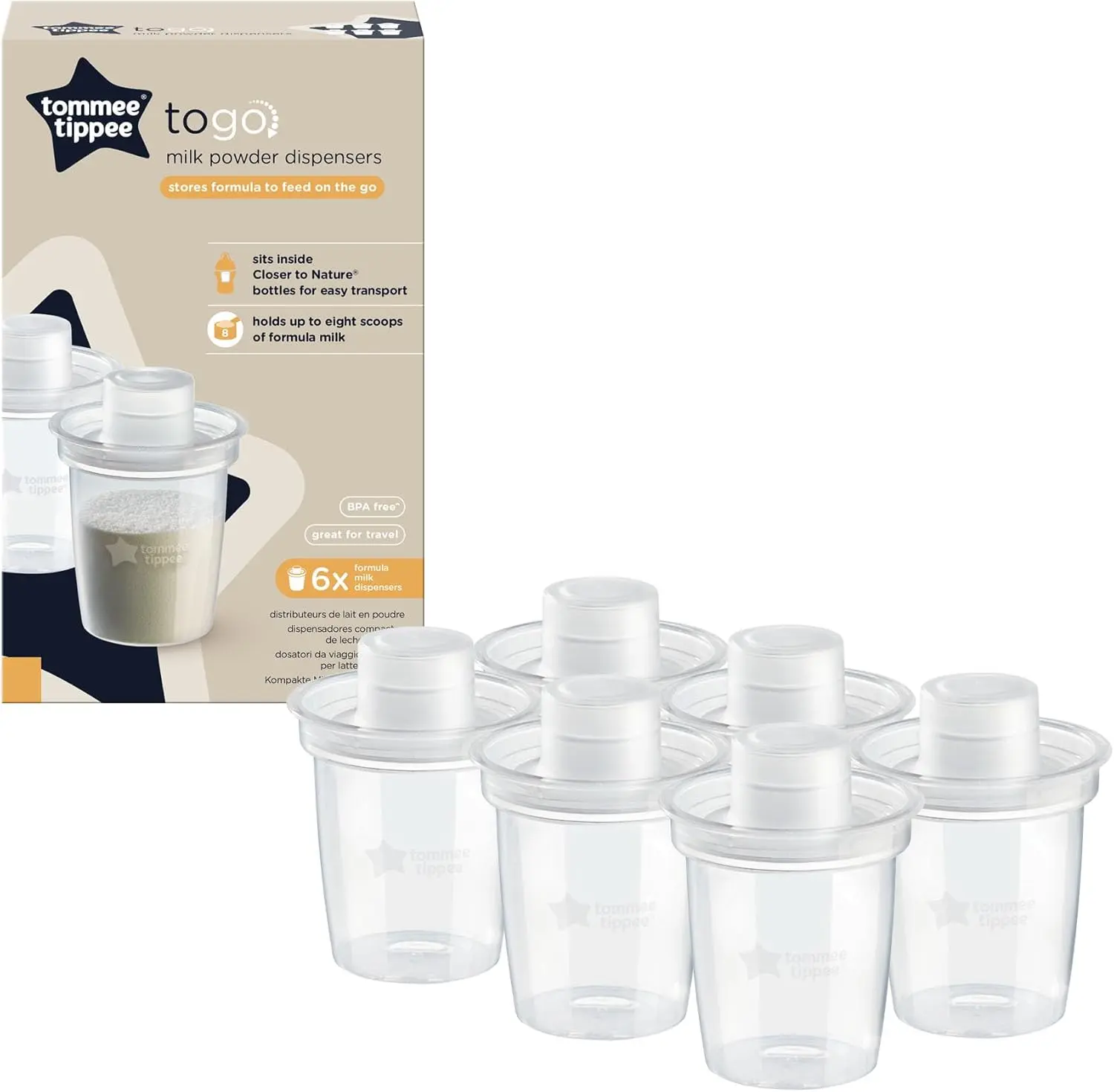 6 Pack Milk Powder Dispensers for Convenient Storage