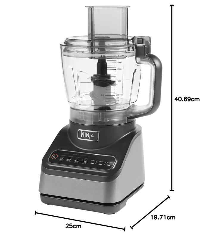 Food Processor with 4 Automatic Programs; Chop, Puree, Slice, Mix, and 3 Manual Speeds, 2.1L Bowl, Chopping, Slicing & Dough Blades, 850W, Dishwasher Safe Parts, Black BN650UK 8