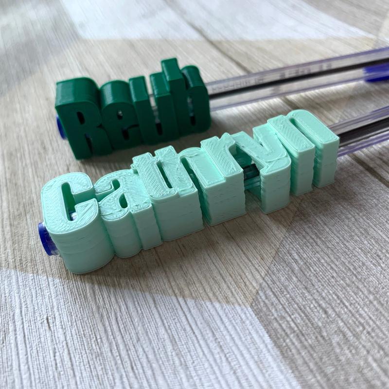 Pen Biro Topper Personalised Name - 3D Printed - Party Bag Fillers - Favours - School Bag - Under 5 Pounds - Small Gifts - Teachers Gift 4