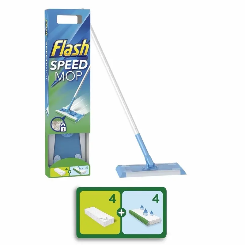 Flash Speed Mop Floor Cleaner Starter Kit, Spray Mop, All-In-One Floor Mopping System (4 Wet + 4 Dry Pads) Cleaning Tool 0
