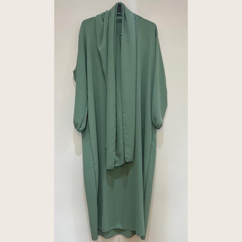 Crepe Prayer Abaya with Attached Hijab, Praying Abaya, Muslim Women, Pray Jilbab, Hijab, Prayer Long Dress, Dubai, Maxi 6