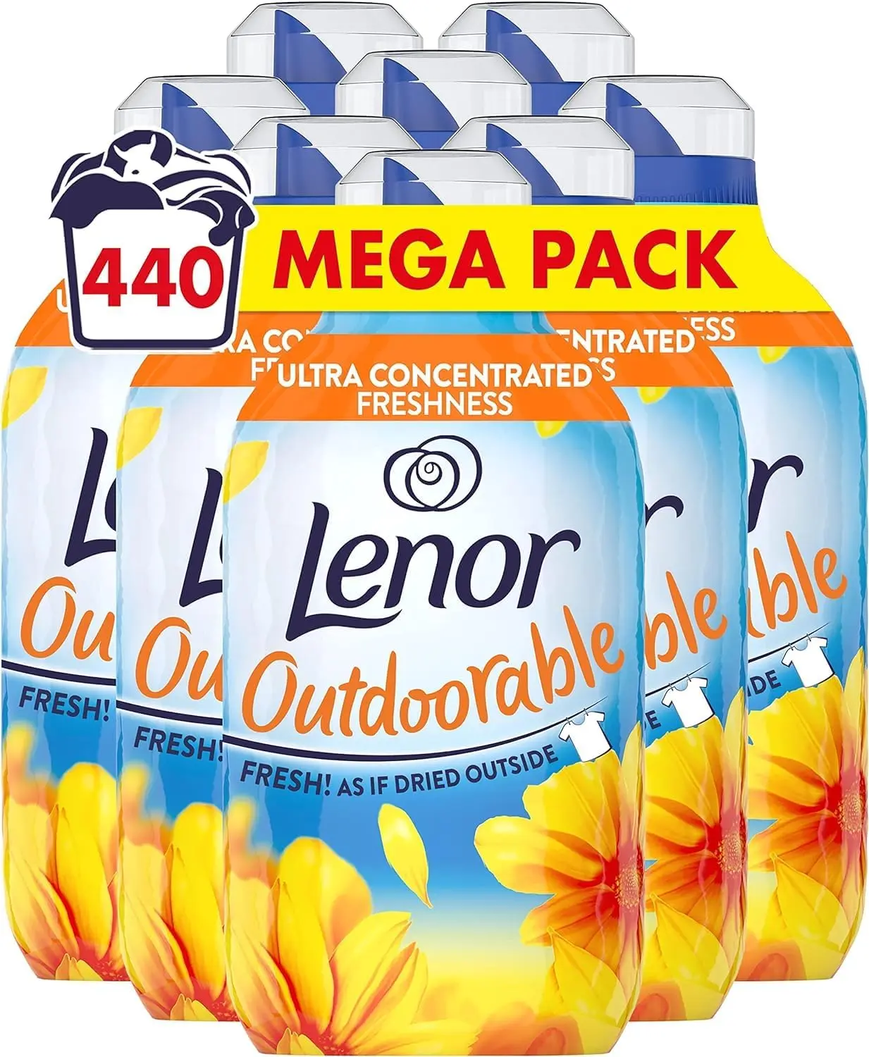 Outdoorable Fabric Conditioner, 440 Washes, 6.16 L (770 ml x 8), Summer Breeze, Ultra Concentrated, Outside Freshness Even When Drying Inside