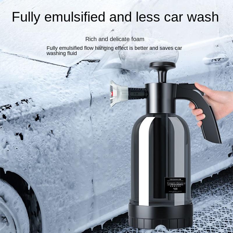 2L Hand Pump Foam Sprayer with 3 Types of Nozzle Hand Pneumatic Foam Cannon Snow Foam Car Wash Spray Bottle Car Window Cleaning 6