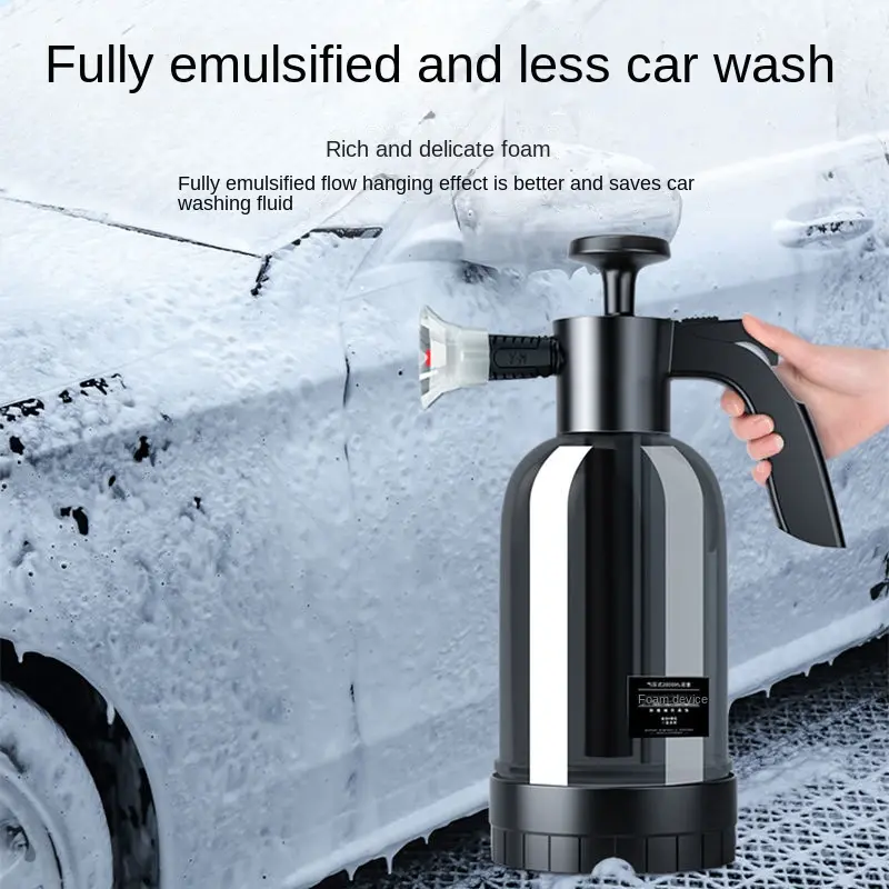 2L Hand Pump Foam Sprayer with 3 Types of Nozzle Hand Pneumatic Foam Cannon Snow Foam Car Wash Spray Bottle Car Window Cleaning 6