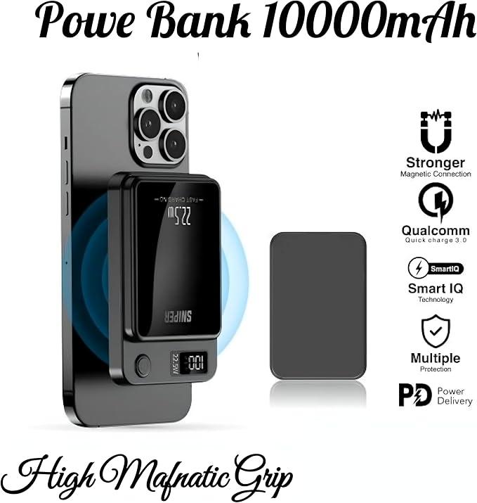 Portable Magnetic Wireless Power Bank, 1 Count 5000mAh 22.5W/PD20W Fast Charging Power Bank with LED Digital Display, Suitable for Outdoor Travel, Power Bank for Smartphone, Mobile Phone Accessories, for Magsafe Charger, Travel Accessories 3