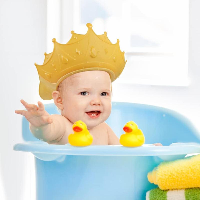 2PCS Baby Shower Cap for Kids, IKR Adjustable Baby Hair Washing Shield Toddler Visor Hat for Eyes and Ears Protection Shampoo Cap for 0-9 Years Old Children 1