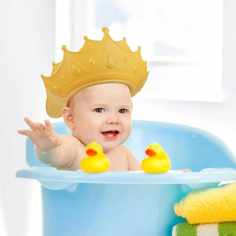 2PCS Baby Shower Cap for Kids, IKR Adjustable Baby Hair Washing Shield Toddler Visor Hat for Eyes and Ears Protection Shampoo Cap for 0-9 Years Old Children 1