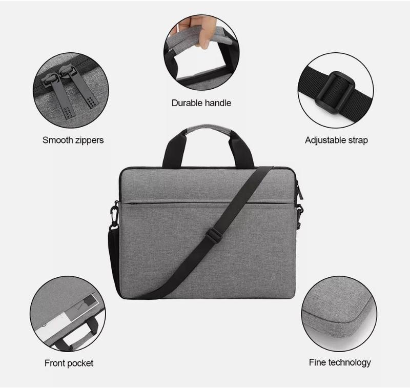 Product Introduction of Waterproof Shoulder Bag for 15.6 inch Laptop, Soft Notebook Case Cover, Black/Grey/Blue/Pink 3