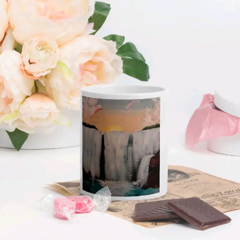 Waterfall Mug - Perfect for Your Morning Drinks - Cup, Drinkware- Ceramic- Washable 0