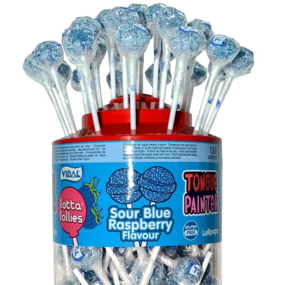 Sour Blue Raspberry Lollies