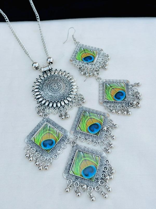 Product Introduction of oxidised jwellery sets silver 4
