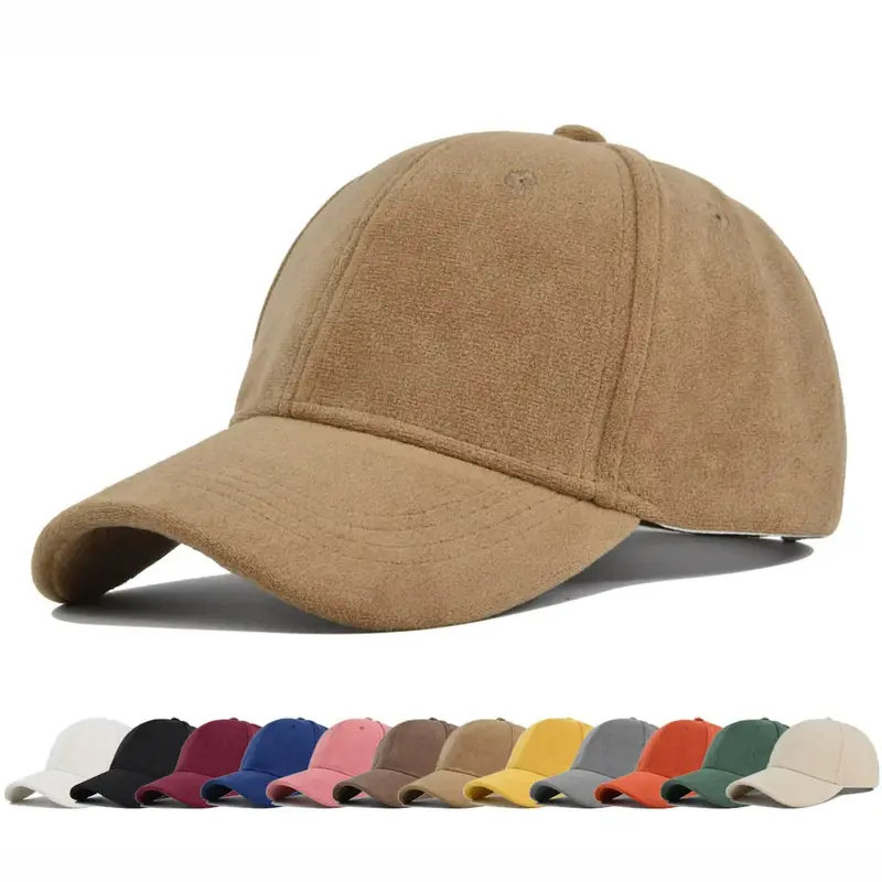 Fashion Suede Baseball Caps For Men Women Autumn Winter Solid Retro Snapback Hip Hop Hat Unisex Street Adjustable Sun Visor Caps 0