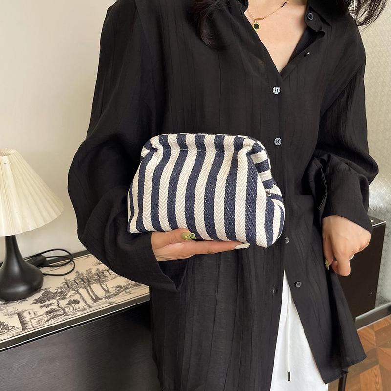 Product Introduction of Crochet Canvas Clutch Purse for Women Summer Beach Clutch Bag Ruched Cloud Bag Colorblock Ladies Luxury Evening Handbag Purse 87