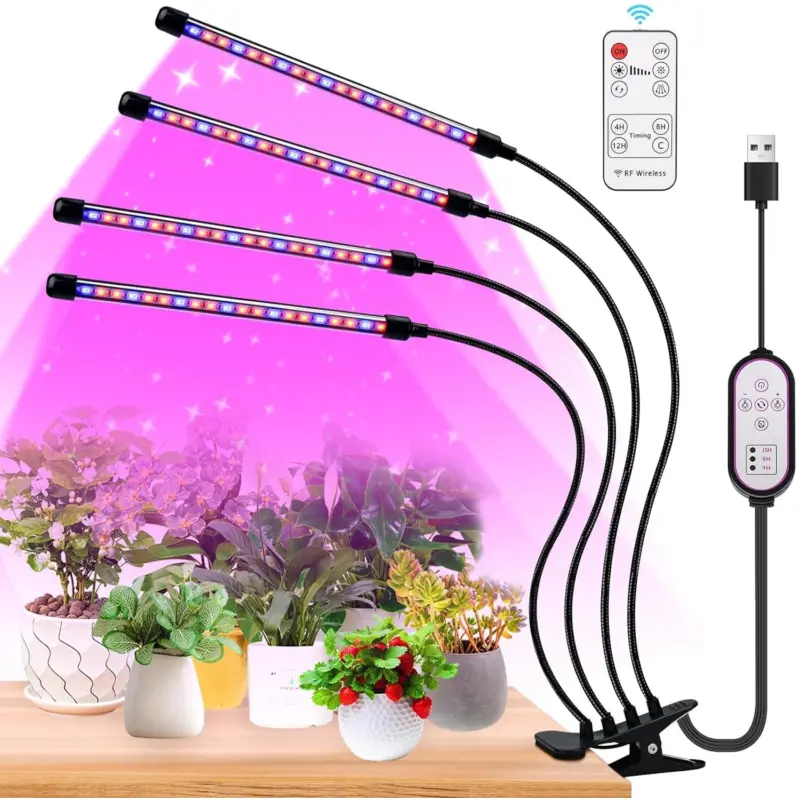 Customizable 2/3 HEAD LED Plant Grow Light: USB - Powered Full - Spectrum Lamp for Indoor UV Veg Growing 2