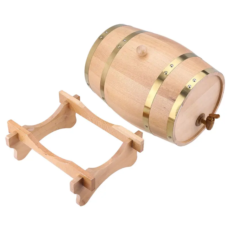 10L Oak Timber Wine Barrel Beer Whiskey Rum Dispenser Wooden Keg with Small Tapn 7
