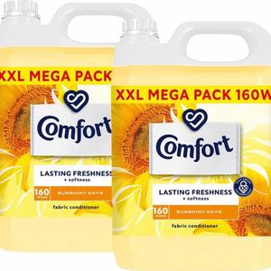2x Comfort Sunshiny Days Fabric Conditioner- 160 Washes – 4.8L | All-Day Freshness & Odour Defence - Household Comfortable
