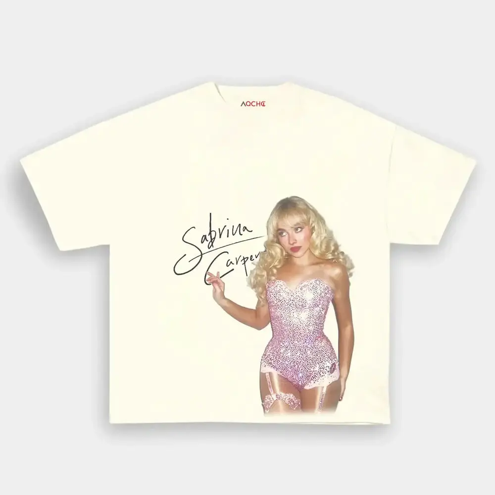 SABRINA CARPENTER 5.0 WEAR Casual Collar Cotton Fabric Top Unisex Womenswear Grey