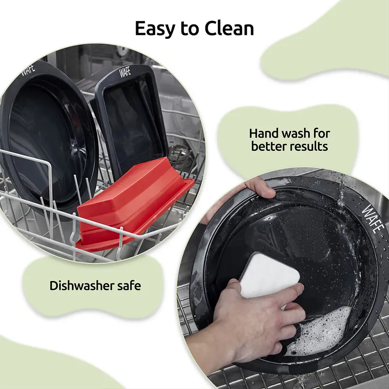 2 Pack WAFE Collapsible BakeMate Round Cake Loaf Bakeware Tin Silicone Desserts 7