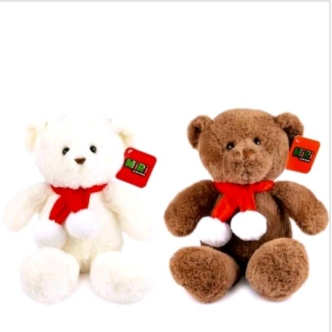 White / Brown Plush Bear 25cm ( Assorted Designs ) 4