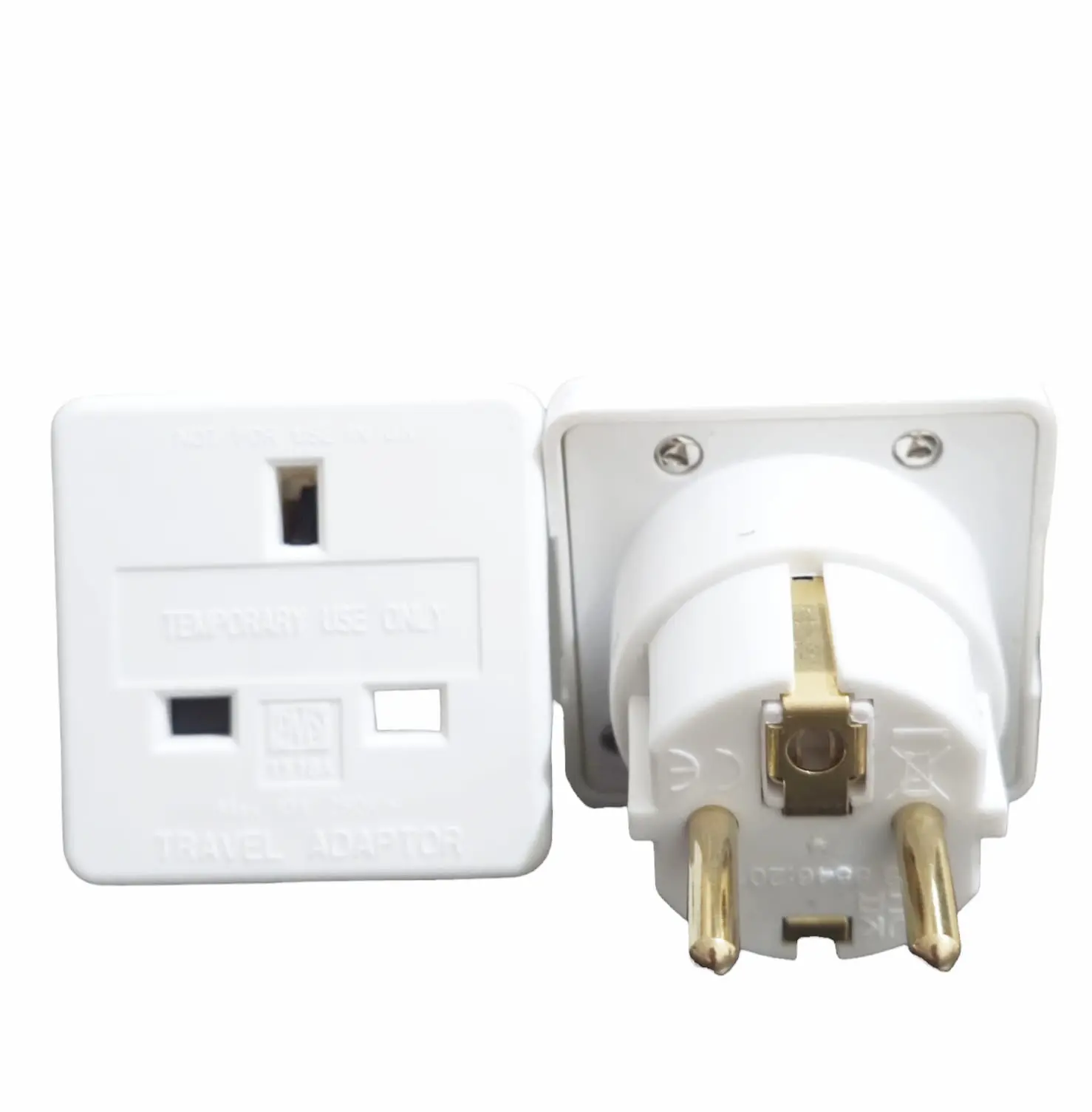 Travel Plug Adapter UK to EU Euro Europe 2 Pin Top Quality Adapter CE Approved