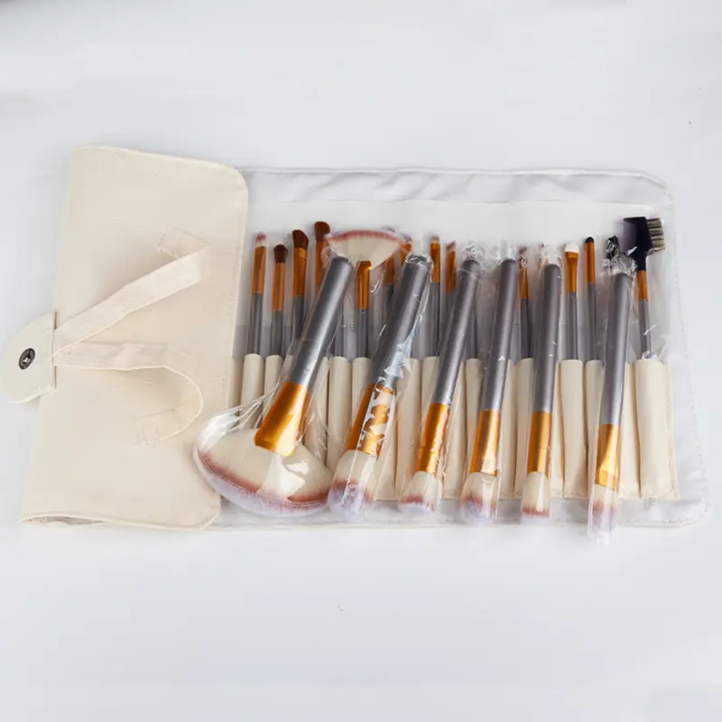 24 piece Make up Brushes Set with Pouch, Makeup Brushes with soft Bristles and Comfortable Grip Brushes Pouch for Travel, Gift For girls Large make  brushes,eyelash brush glitz and glam  brush makeup set 24 makeup  bundle set portable  makeup brush beauty 1