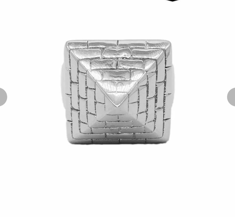 Men's Gold Pyramid Ring with Excellent Cut - for Men 7