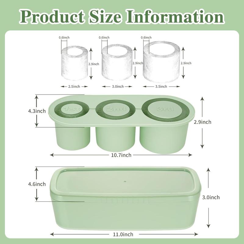 Next Day Delivery - Stanley Cup Ice Mold for 20-30-40 Oz Tumblers with Lid and Bin for Making 3 Cylinder Ice Cubes for Cocktails and Drinks Tray Utensils Kitchen. Reusable Stanley Ice cube tray. Best Silicone Stanley Accessories, Ice Cube Tray for MEOKY, 8