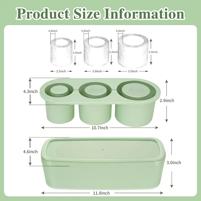 Next Day Delivery - Stanley Cup Ice Mold for 20-30-40 Oz Tumblers with Lid and Bin for Making 3 Cylinder Ice Cubes for Cocktails and Drinks Tray Utensils Kitchen. Reusable Stanley Ice cube tray. Best Silicone Stanley Accessories, Ice Cube Tray for MEOKY, 7
