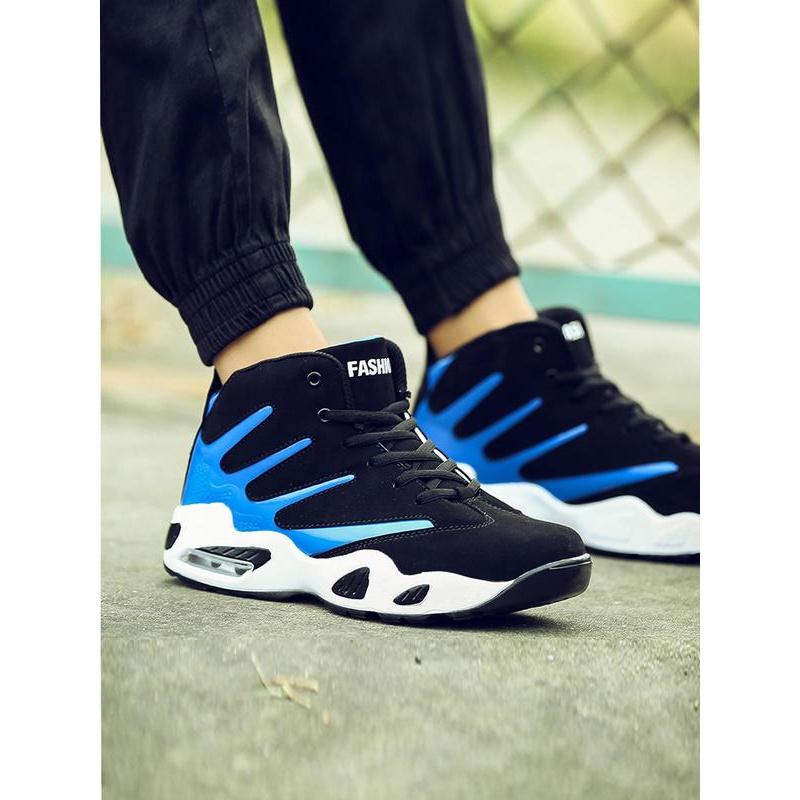 Men's 2024 New Arrival Summer Colorblock Lace Up Front Basketball Shoes, Casual Comfortable High Top Sneakers for Outdoor Sports, Running Shoes for All Seasons Bounciest Basketball Shoes,  High Top Tracks 7
