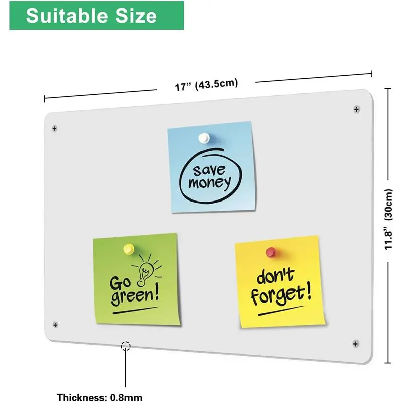 Large Magnet White Board for Fridge A3, Kids Magnetic Board for Wall, Magnetic Notice Boards for Home, Stick on Metal Magnet Board 30x43.5cm (White - 2Pack) 0