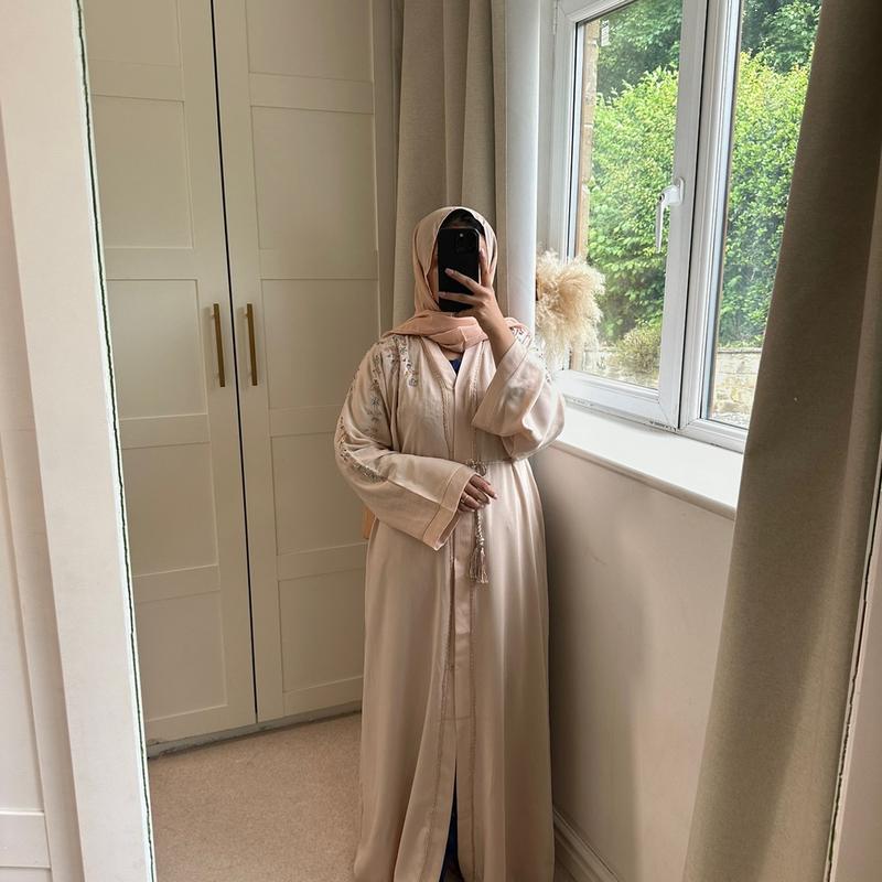 RAZI Abaya - Nude handmade plain traditional 4