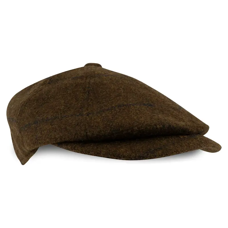 Jack Pyke Newsboy Cap Brown Tweed: Men's Wool Classic Vintage Style Check English Fashion Country Shooting Hunting Gatsby Baker Boy Flat Cap Peaked Hat caps winter fitted news 1