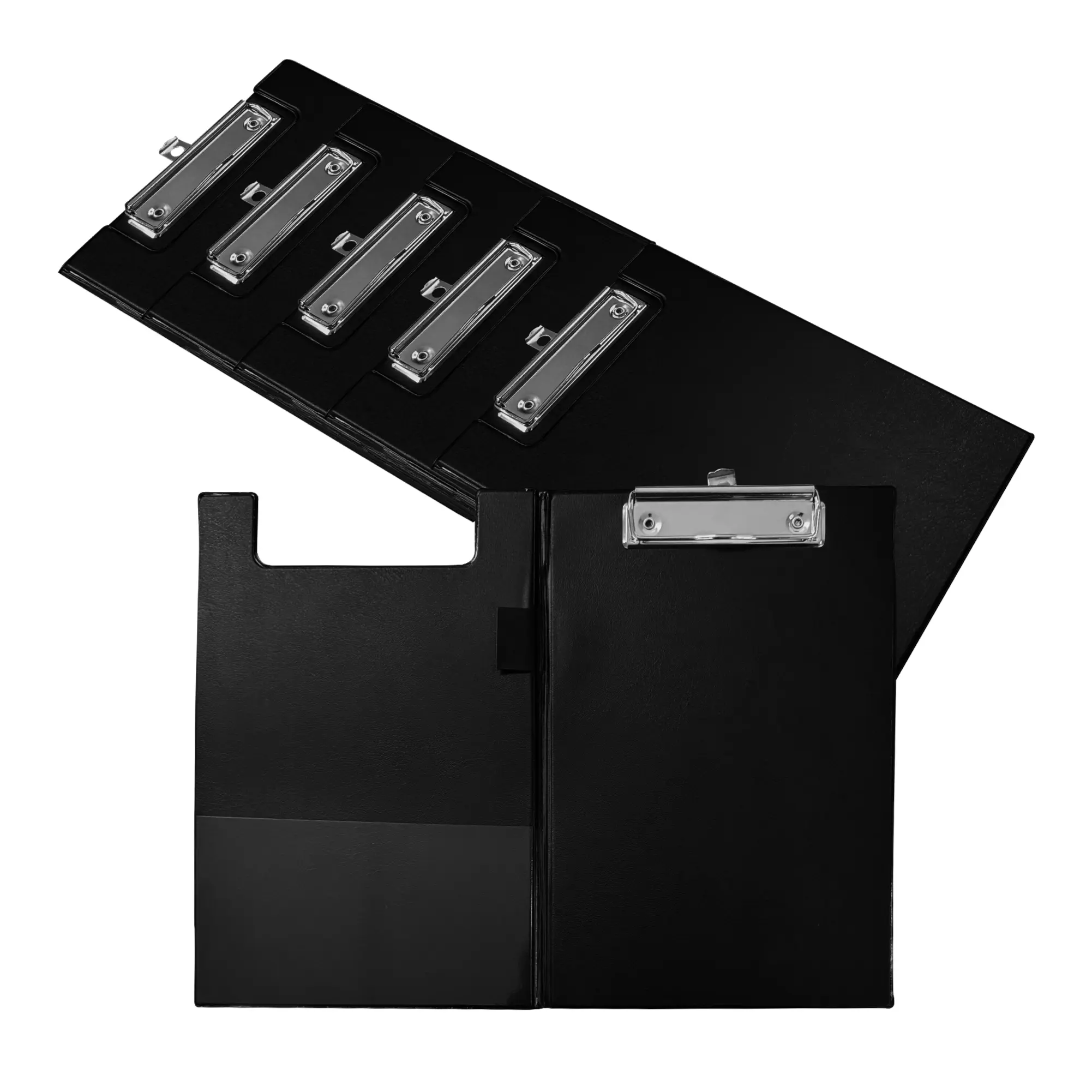 Pack of 10 A5 Black Foldover Clipboards