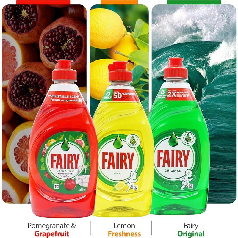 3 Pcs Washing Up Liquid Mixed Pack: Original, Lemon, and Pomegranate 320 ml Household Bottles Cleaner Cleaner Cleaning Scented Perfume 3