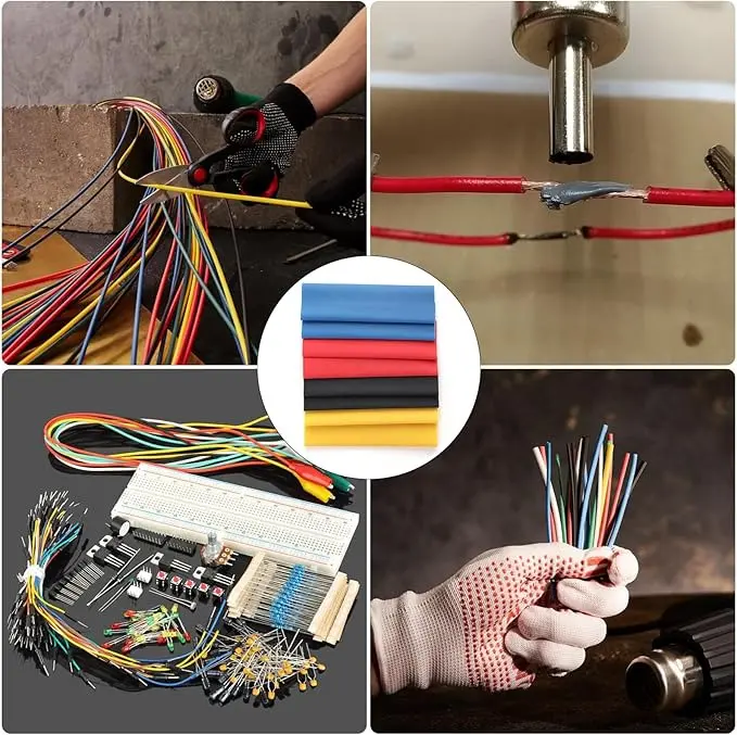328Pcs Heat Shrink Tubing Electric Insulation Tube Heat Shrink Wrap Cable Sleeve 6