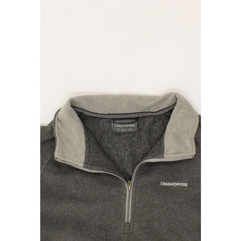 Pre-Owned Vintage CRAGHOPPERS Mens Zip Neck Fleece Jumper EU 52/54 Large Grey Polyester 3